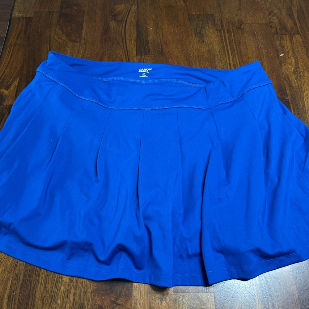 Lands End Women’s Skort Plus Size 2X New In Package Blue Pleated With Shorts